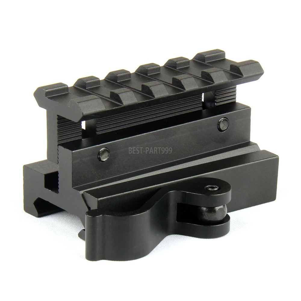 Quick Release Adjustable Height Picatinny Riser Mount - 5 Slot