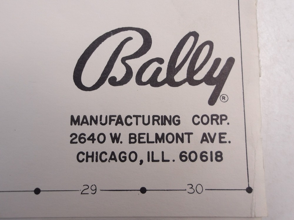 Bally: El Toro -Schematic + More & Award Cards - NOS
