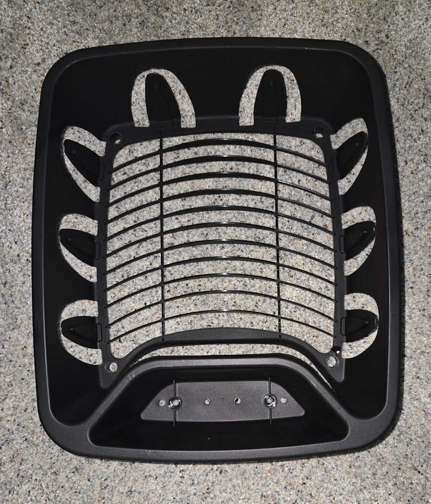 Essentials Black Plastic Dish Drainer Drying Rack 11.25'' x 13.75'' x 4.25'' NEW