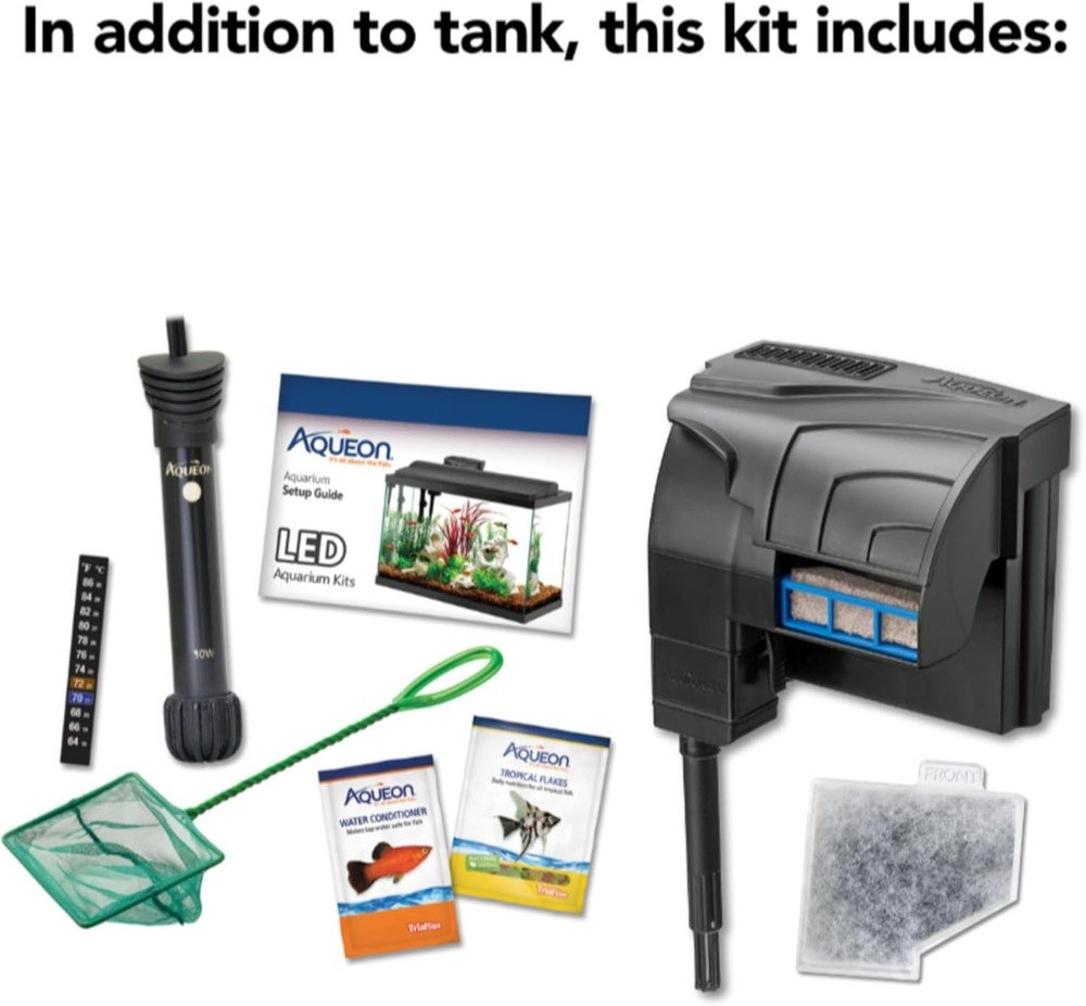 Aqueon LED Fish Aquarium Starter Kit, 10-gal