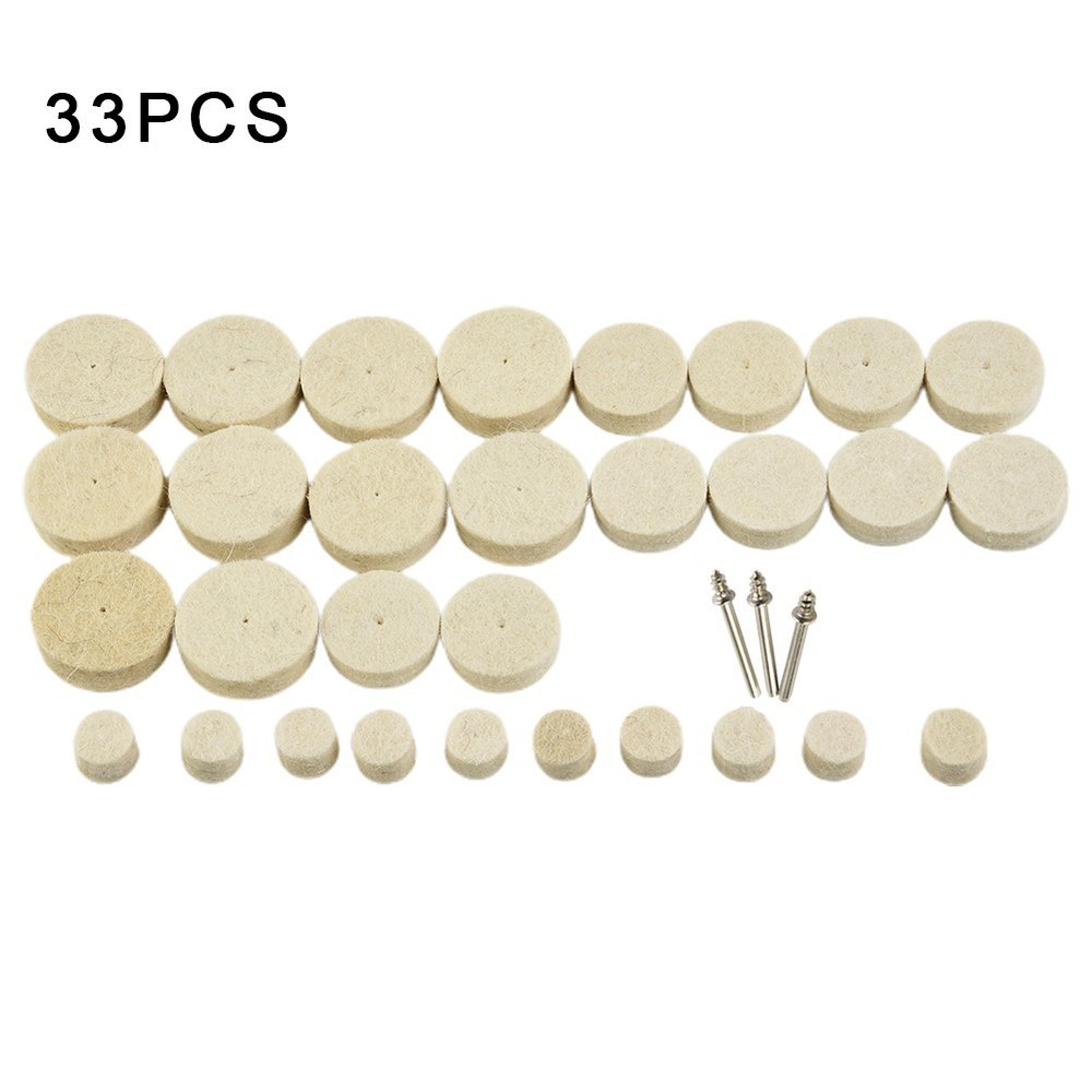 33pcs Buffing Wheel Kit Wool Wheels 3mm Tool Accessory Power Tools Rotary Tool