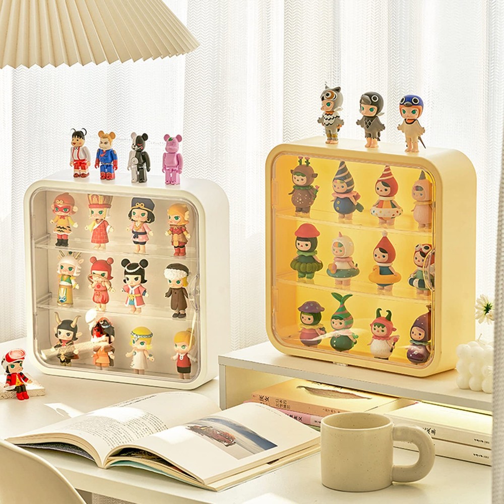 Clear Display Case for Figures,Wall-Mounted Doll Storage 11x11x3in,