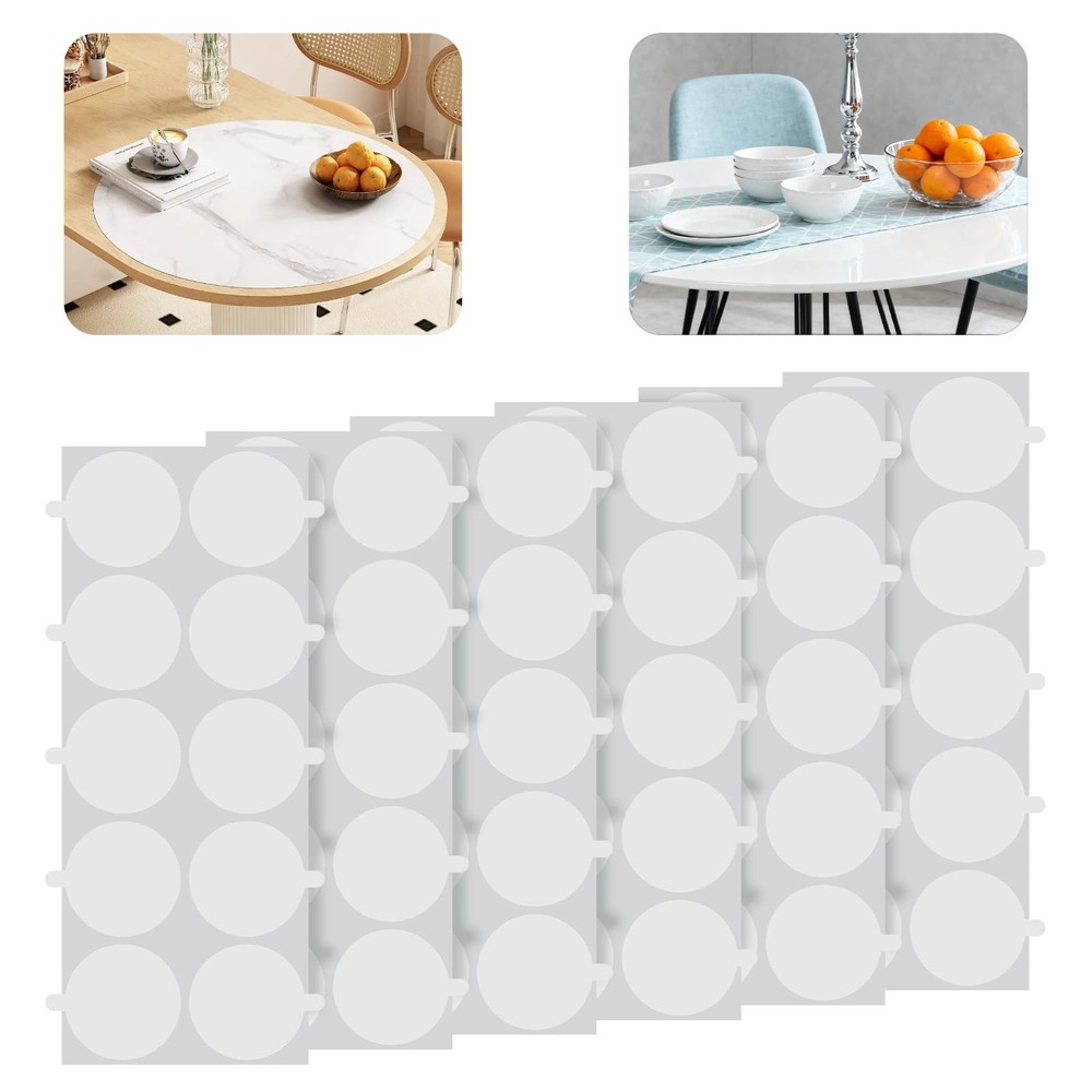 60 Pcs Table Cloth Holder Clips, Table Cloth Clips Clear, Double Sided Adhesi...