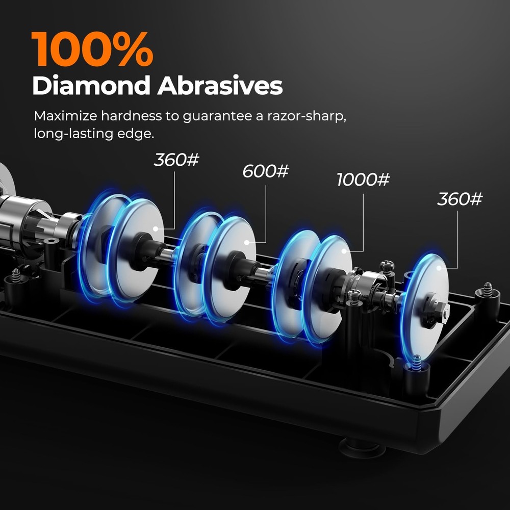 Electric Knife Sharpener, Precise 20° Diamond Knife Sharpener for Kitchen Kni...