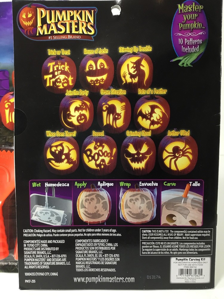 (2 PACK) Pumpkin Masters Pumpkin Carving Kit with 10 Patterns, 5 Tools Halloween