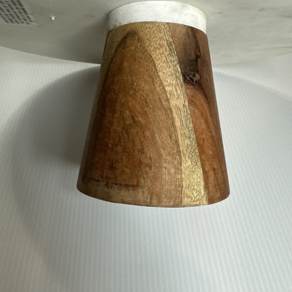 Marble & Wood Cake Stand 12” EUC