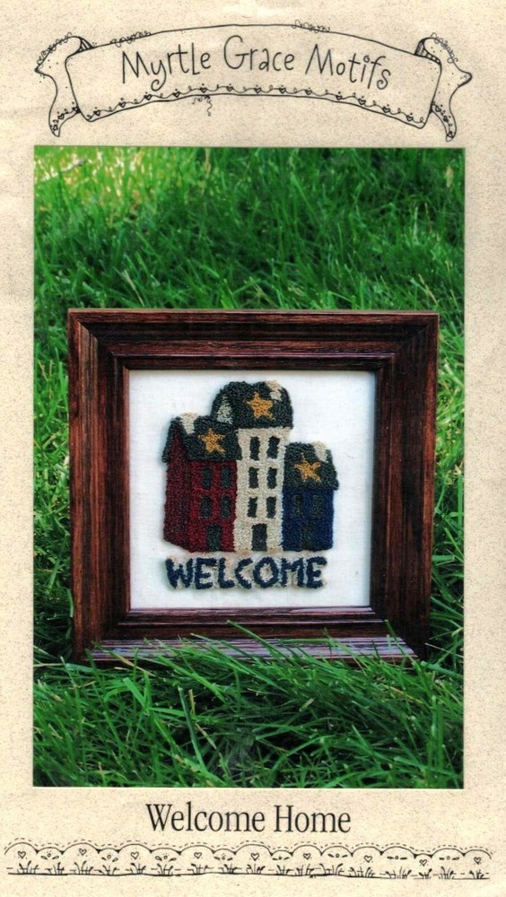 WELCOME HOME PUNCHNEEDLE PATTERN WITH PRE-PRINTED CLOTH-MYRTLE GRACE