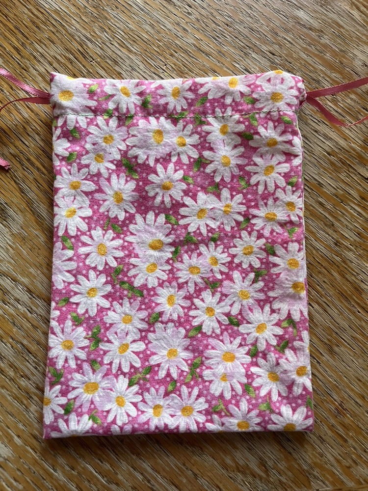 Tarot/Oracle Card Bag Pouch Handmade Daisies Drawstring 5x7