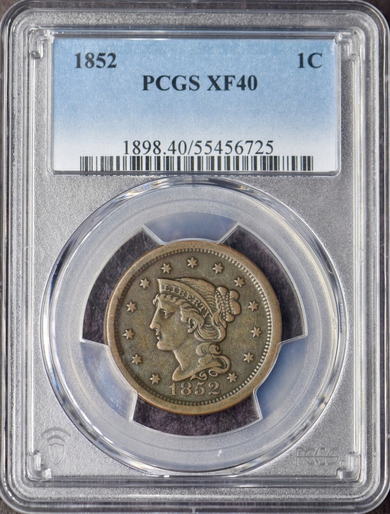 1852 Braided Hair Large Cent - PCGS XF40 - ✪COINGIANTS✪