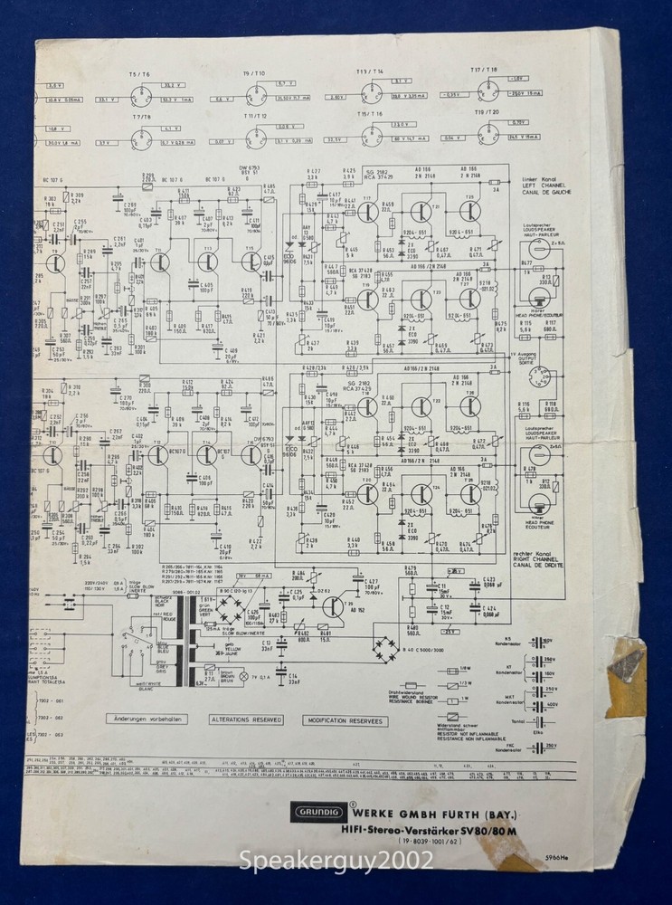 Original Grundig Schematic - SV 80/80M -- #1