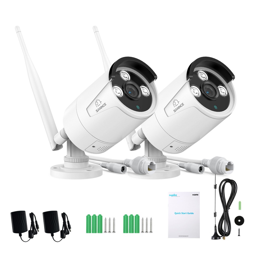 SANNCE 2x 3MP Two Way Audio Wireless Security Camera IP Network IR Night Vision