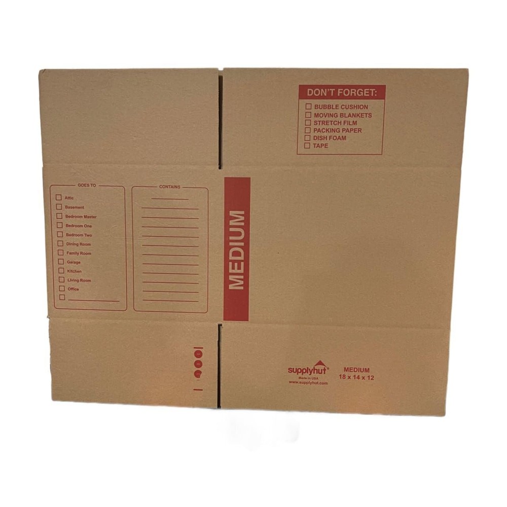25 - Pack Medium Cardboard Moving Boxes 18x14x12 32 ECT With Handles