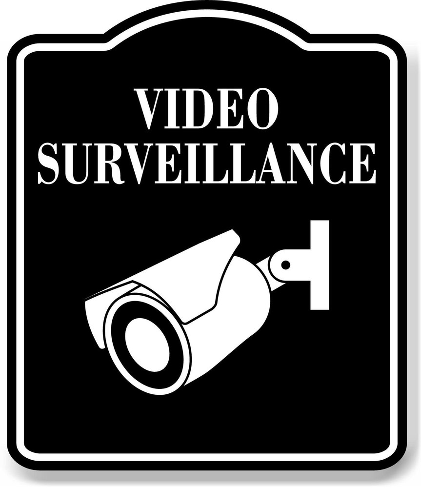 Video SURVEILLANCE BLACK Aluminum Composite Sign