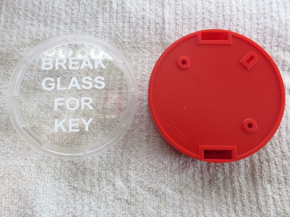 🔥🧯👉Break glass "KEY BOX" ABS Plastic...4 1/4" diameter 🔥🧯
