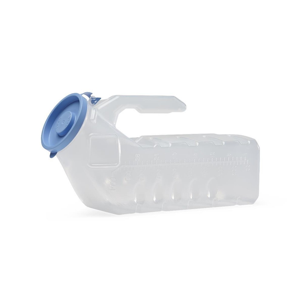 Male Autoclavable Urinal with Blue Lid