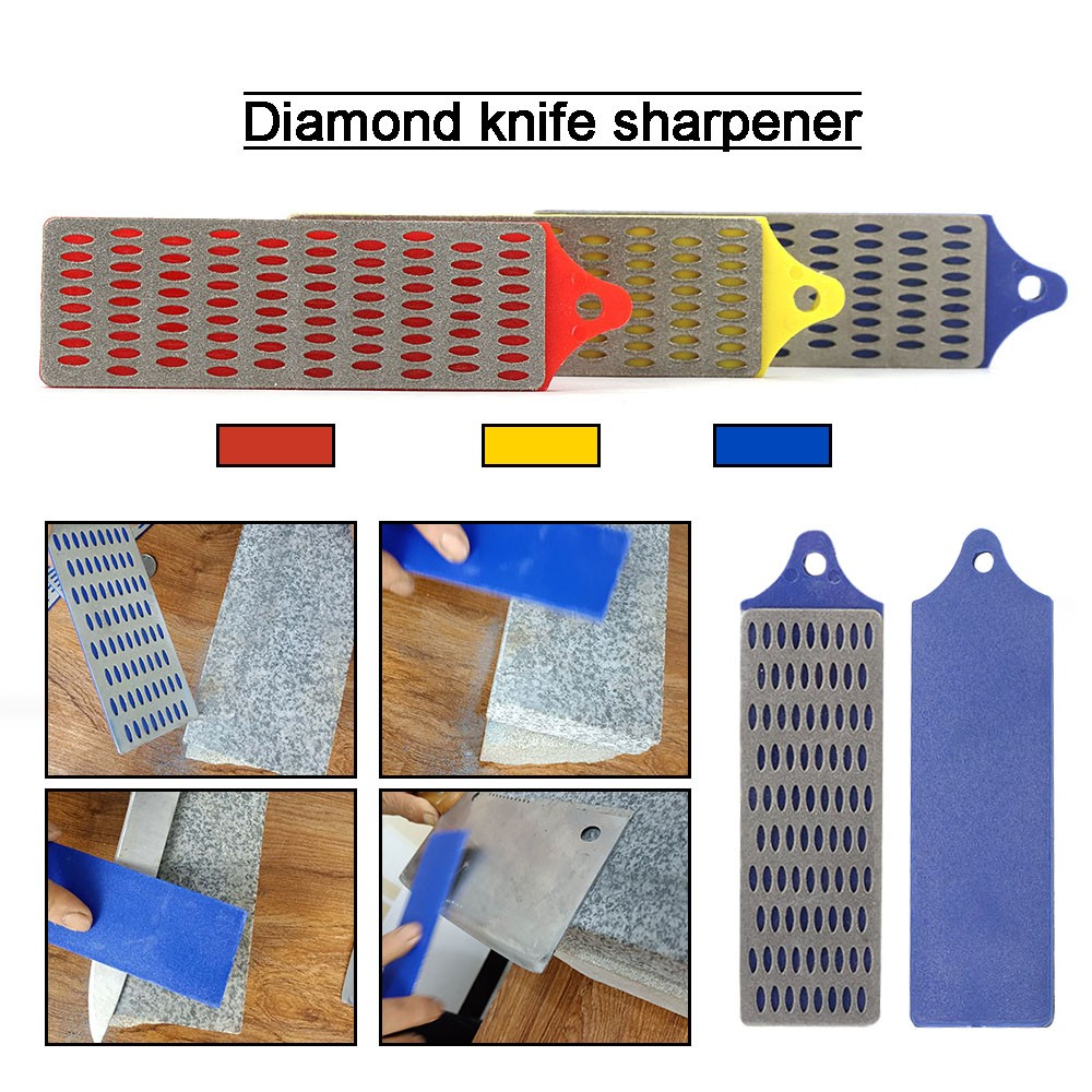 3Pcs Diamond Knife Sharpener Hone Whetstone Stone Sharpening Block Kitchen Tool