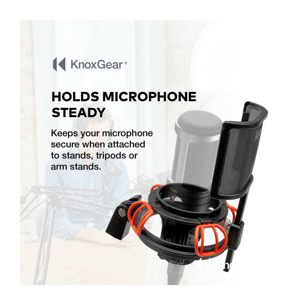 Knox Gear Microphone Shock Mount Detachable Pop Filter PRO Audio