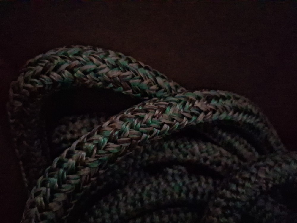 9/16 x 200 ft. Double Braid-Yacht Braid Polyester Rope. Green Blend Plus