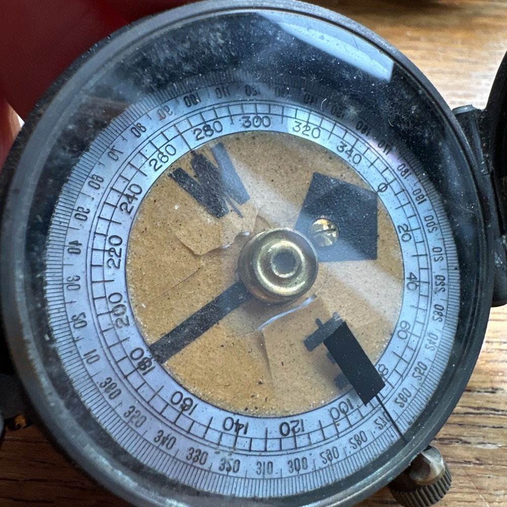 MK VI Lawrence & Mayo Prismatic Compass Service Pattern Army Issue Leather Case
