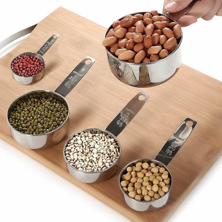 14pcs Measuring Spoons And Cups Set, Stainless Compact, Sliver
