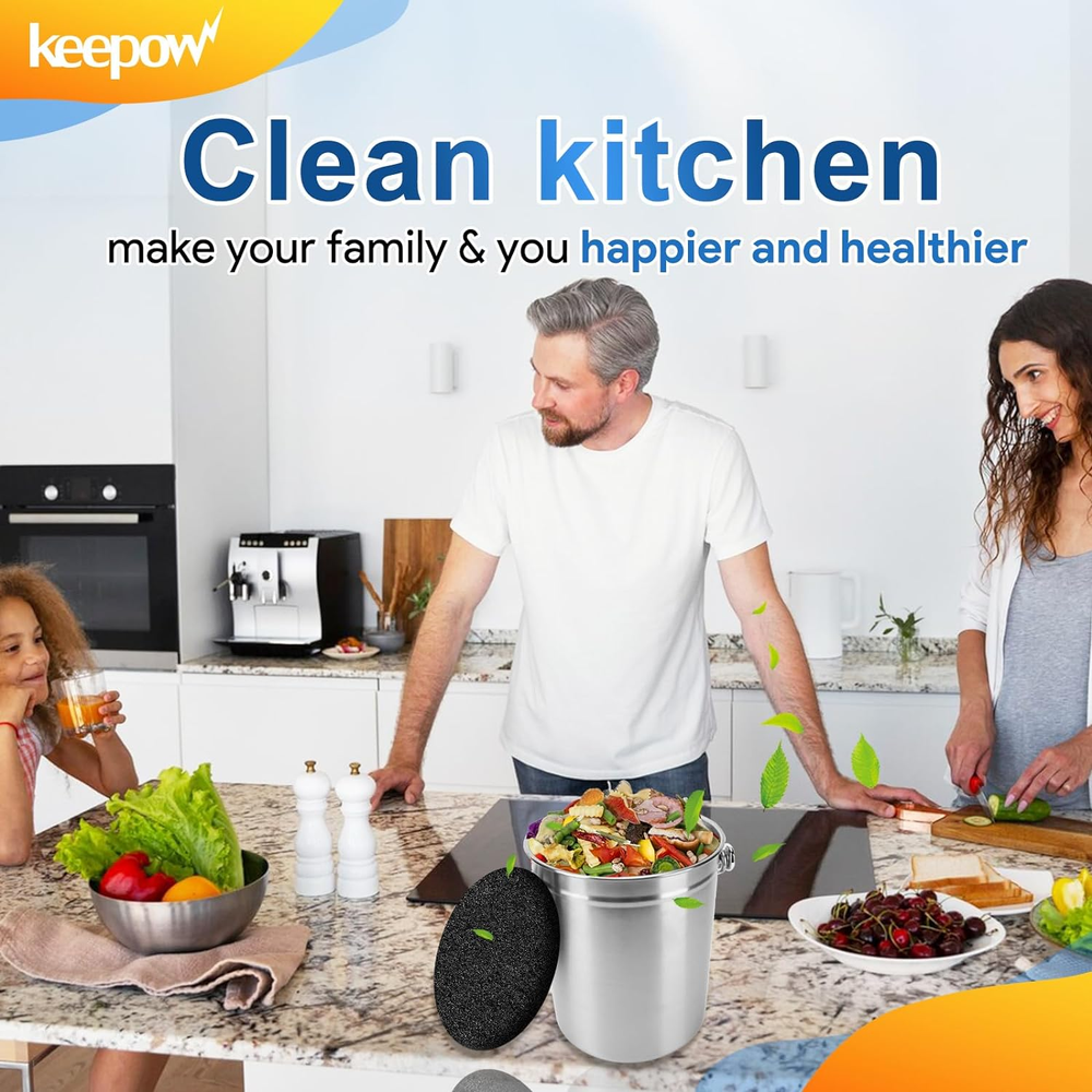 6.7 Inch Compost Bin Filter Replacement for Kitchen Compost Bin Countertop, 10-P