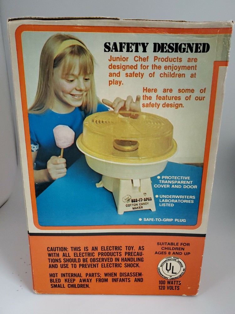 Vintage Junior Chef See it Spin Cotton Candy Machine New