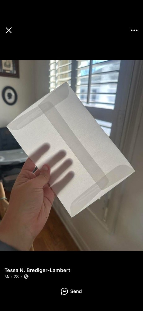 117 Vellum Translucent Envelopes 8 1/8”x5 1/2”