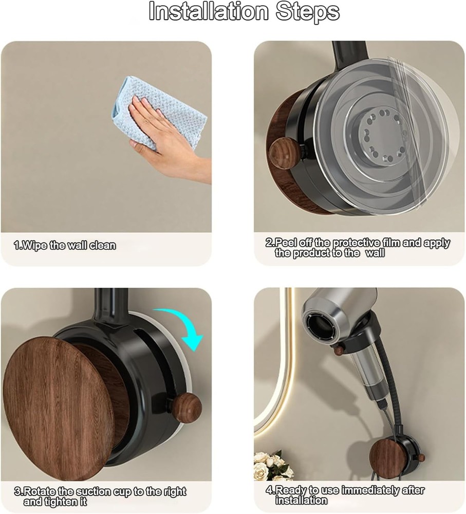 360° Rotating&No Drill Installation , Hands Free, Wall Mount, Adjustable Holder