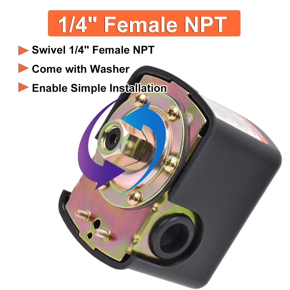 30-50 PSI Well/Water Pump Pressure Control Switch Adjustable Double Spring Pole