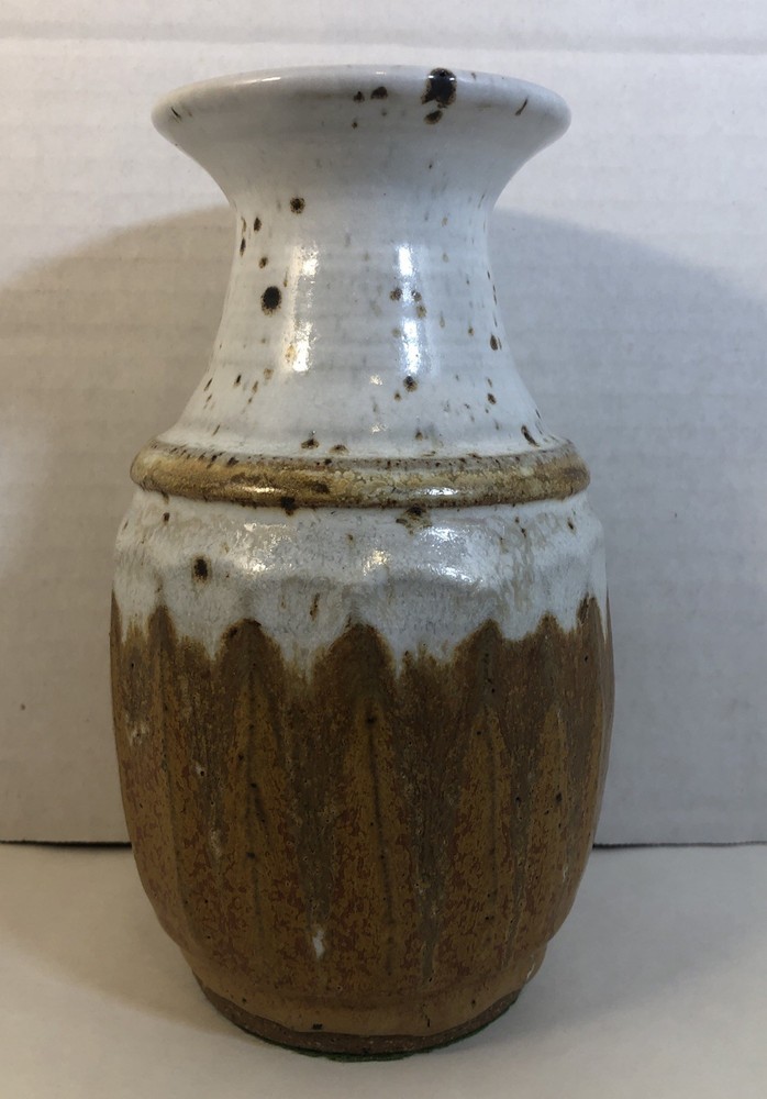 Hand Made Vase Pottery Glazed Stoneware Vintage Signed Studio