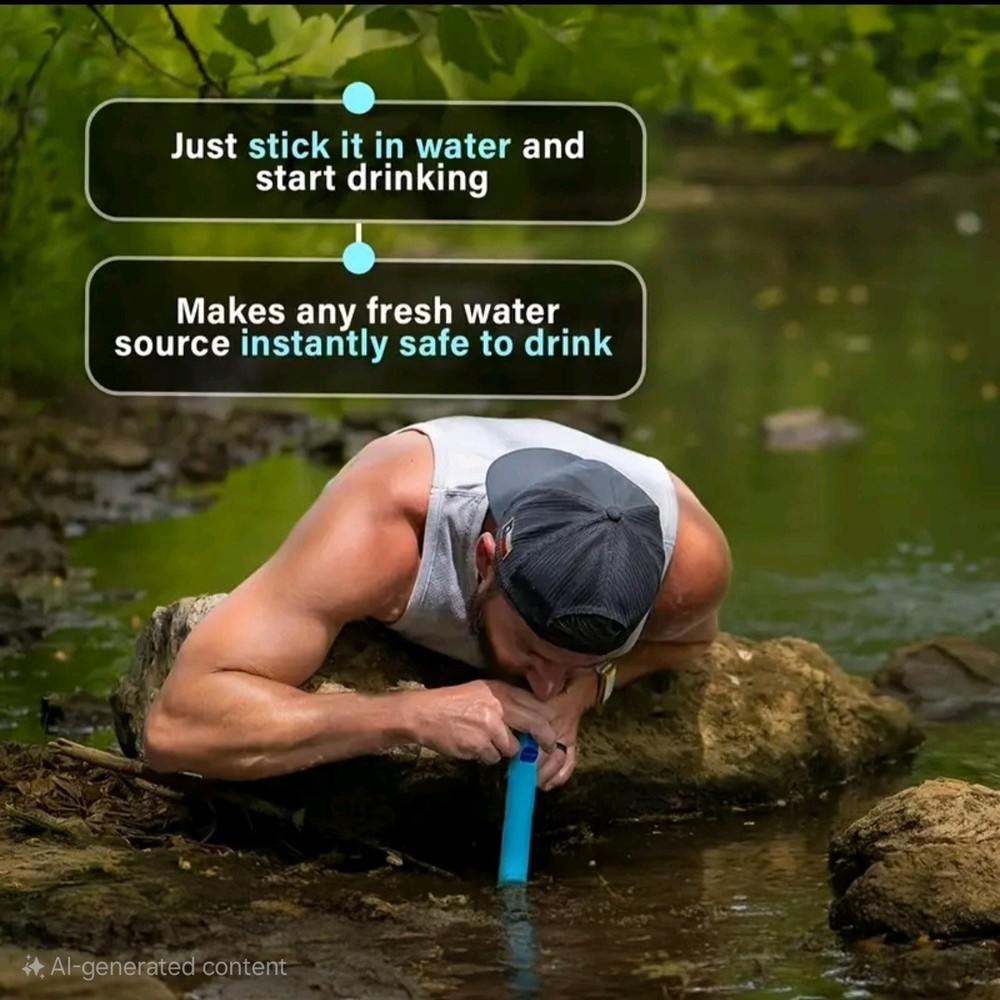 (4-pack) Survival Water Filter Straw