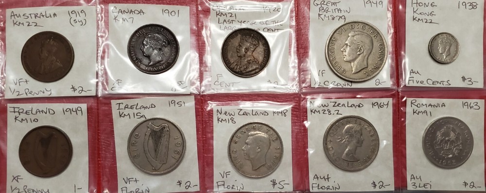 10pc Assorted World Coin Lot~Must See!