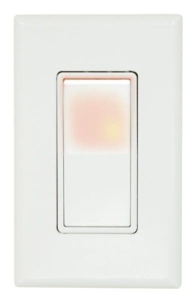 (1 pc) LIGHTED Single Pole 15A Decorator Switch 15 Amp Decora Illuminated White