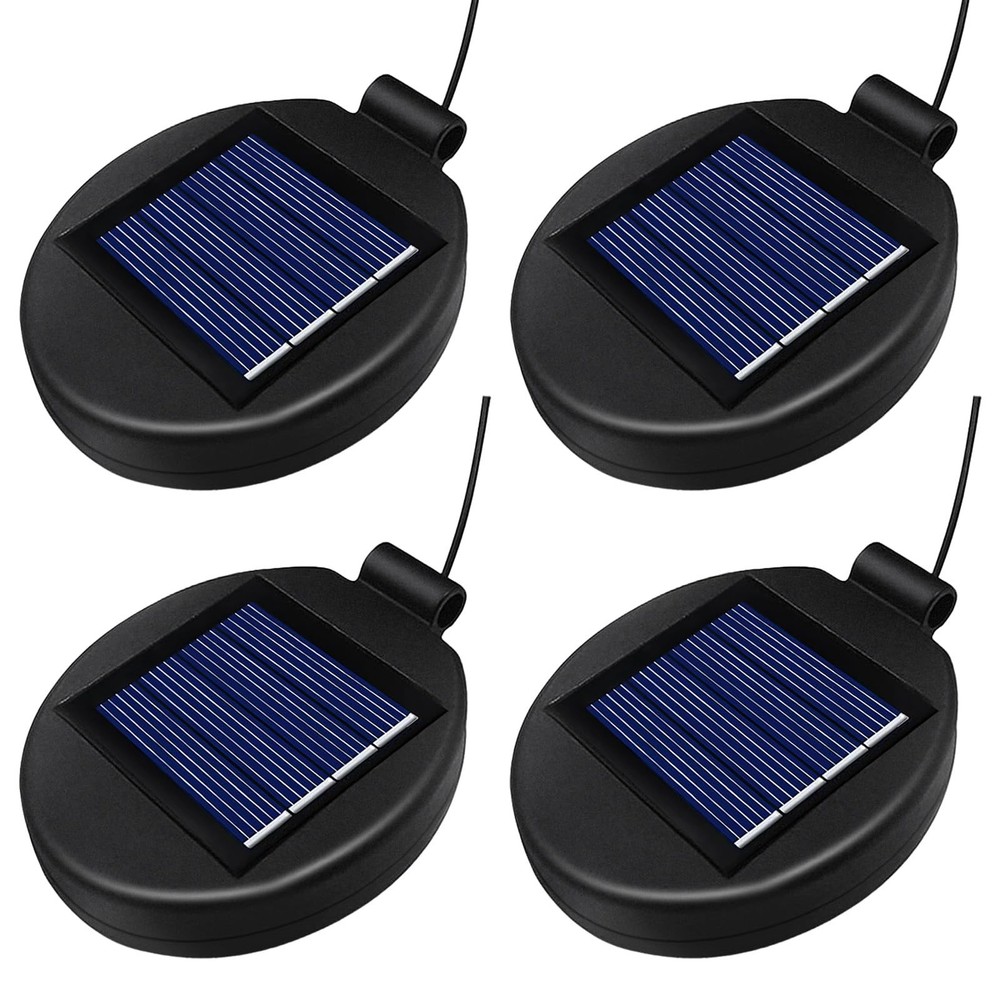 4 Pack Replacement Solar Panel for Outdoor Lights, Panel-4 Pack, Black