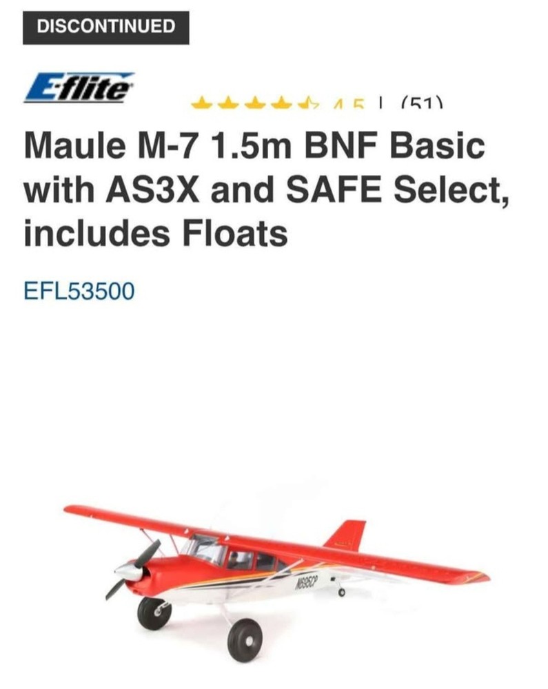 Maule M-7 1.5m BNF Basic with AS3X and SAFE Select E-flite - EFL53500