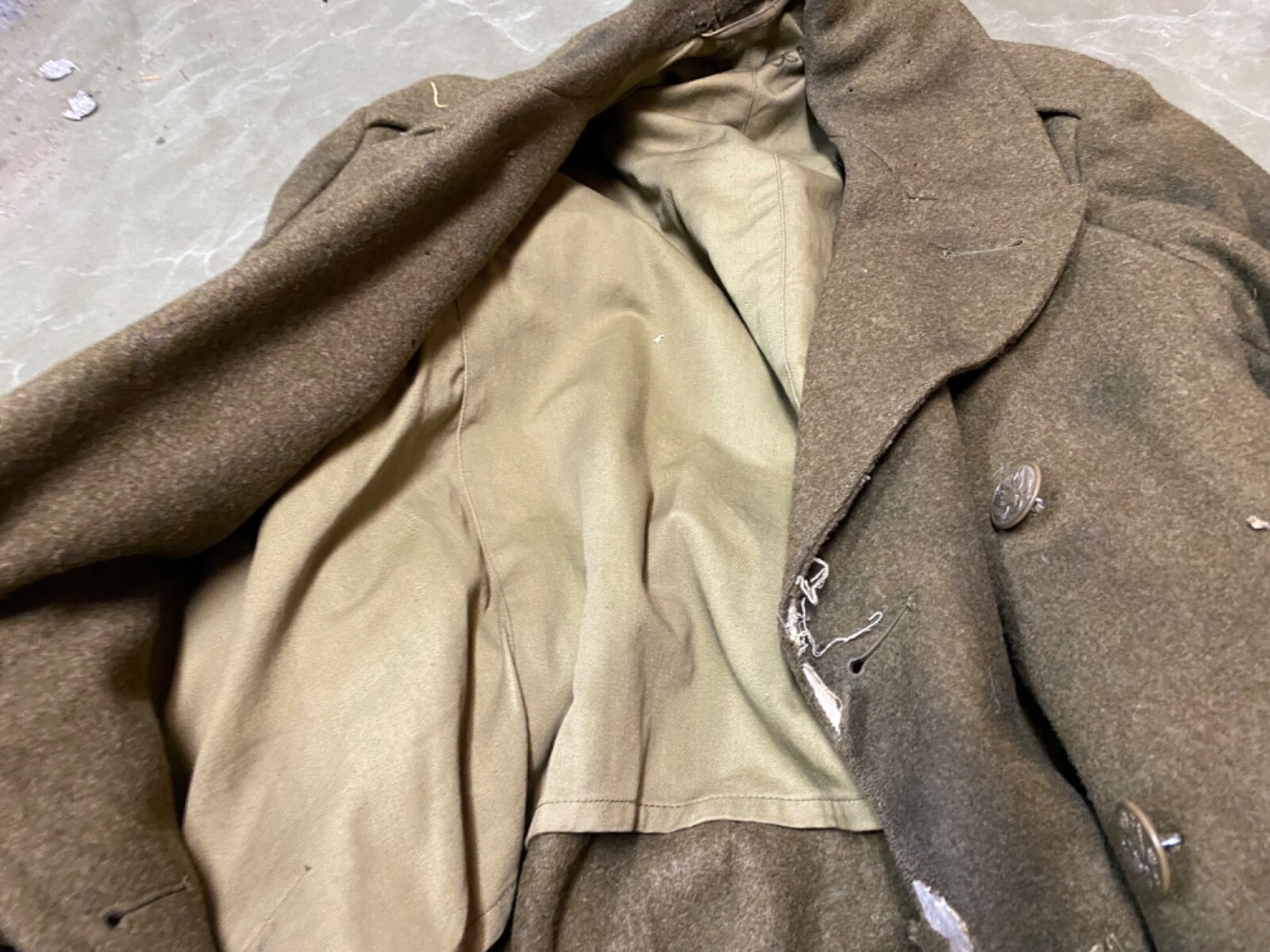 ORIGINAL WWII US ARMY WINTER M1938 GREATCOAT OVERCOAT- LARGE 44R
