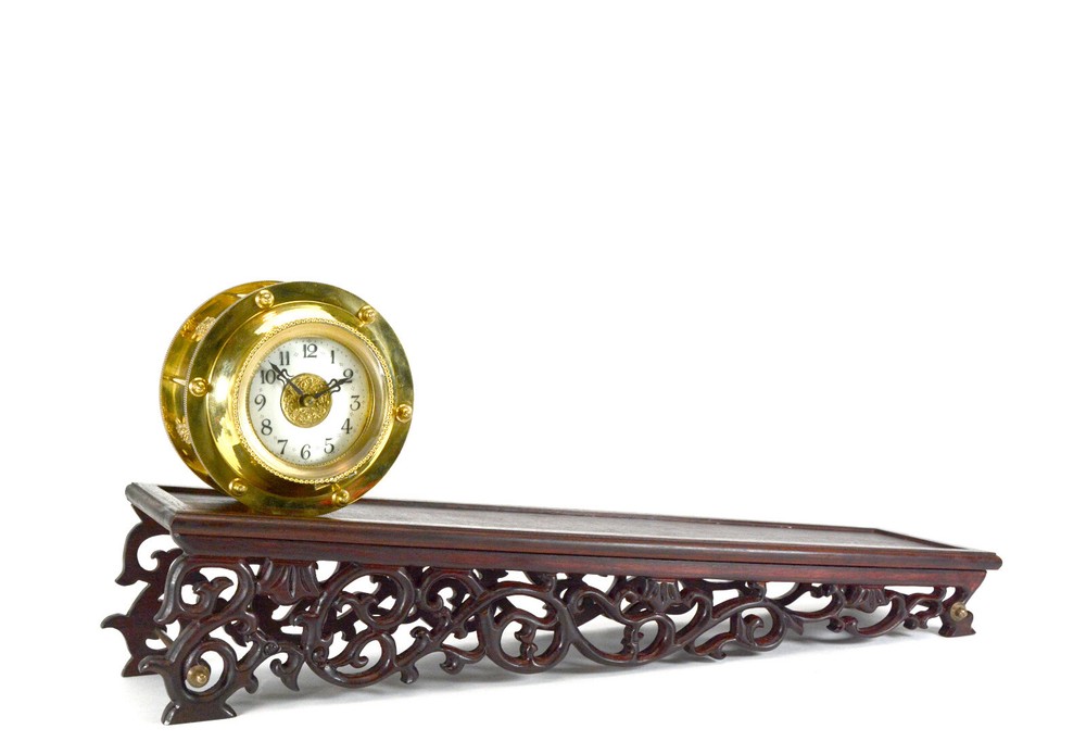 French Mystery Gravity Driven Gold Incline Rolling Clock - No Spring or Battery