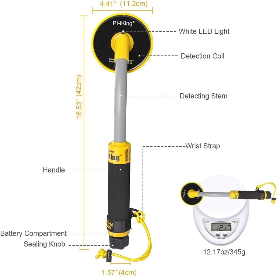Lightweight Underwater Metal Detector - High Sensitivity with Adjustable Length