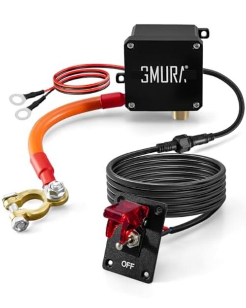 12V 250A Battery Disconnect Switch with Rocker Panel, Car Battery Kill Switch
