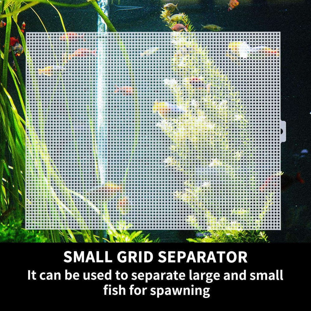 2 Pack Fish Tank Divider with Suction Cup Plastic Cuttable Grid Plate Separator