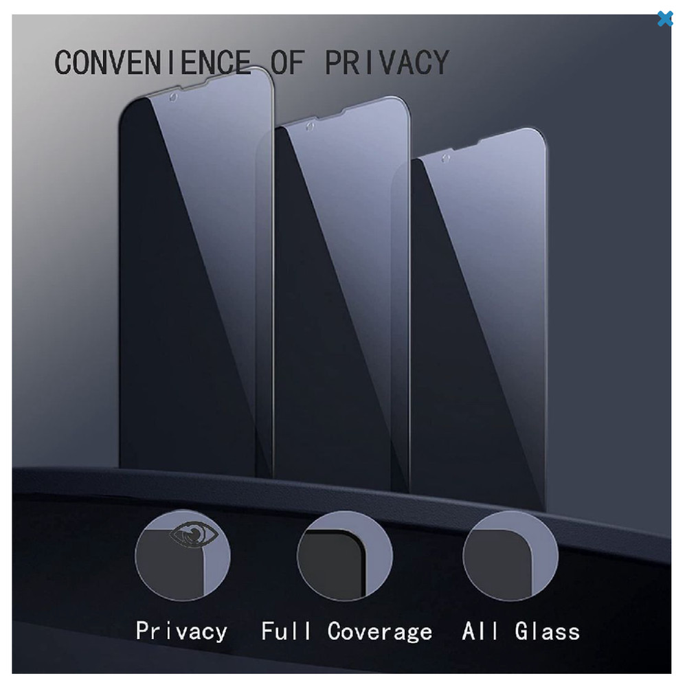 3 Pack - Tempered Glass Privacy Screen Protector - iPhone 16 PRO MAX