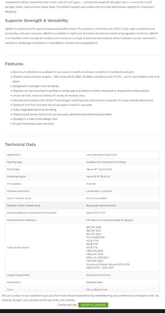 Quick Mount Q-rail Solar Pv Panel Mounting