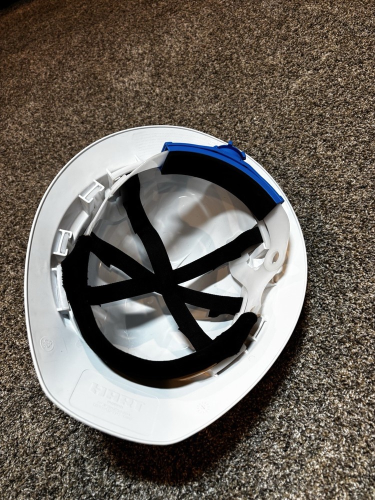 HART White Full Brim Hard Hat, ANSI Type I, Class G