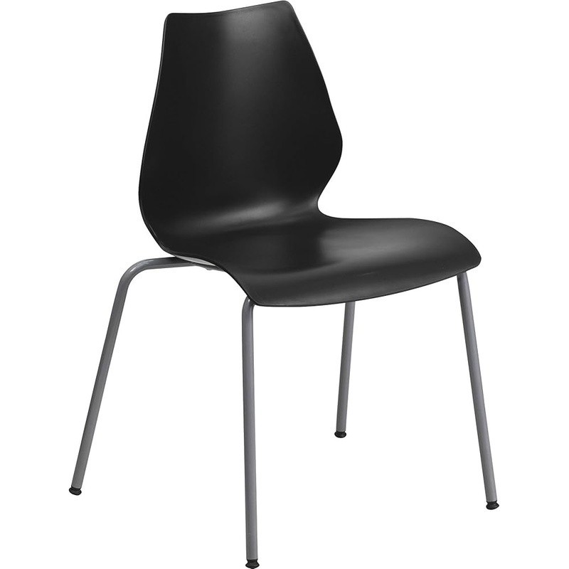 Ergonomic Stackable Chair W/ Curved Back Heavy Duty Steel Frame Training New