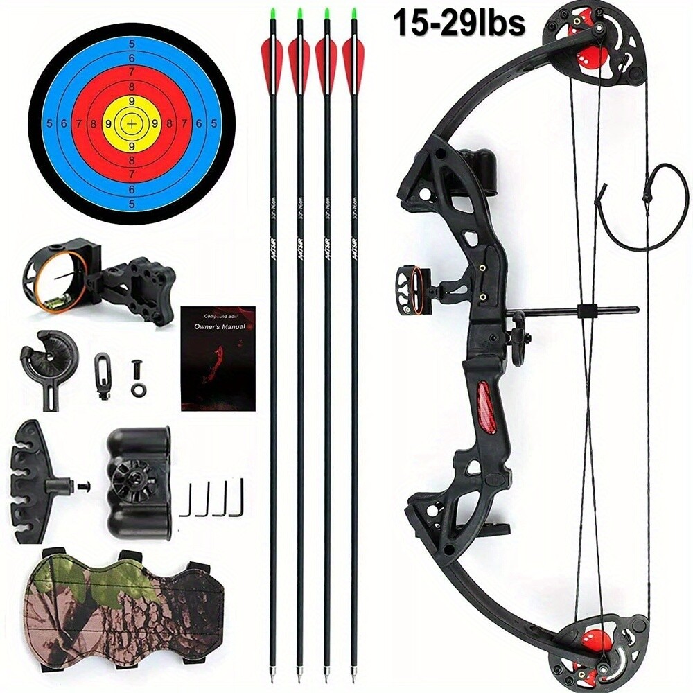 15-29lbs Compound Bow and Arrow Set Right Hand Beginner Archery Target Hunting