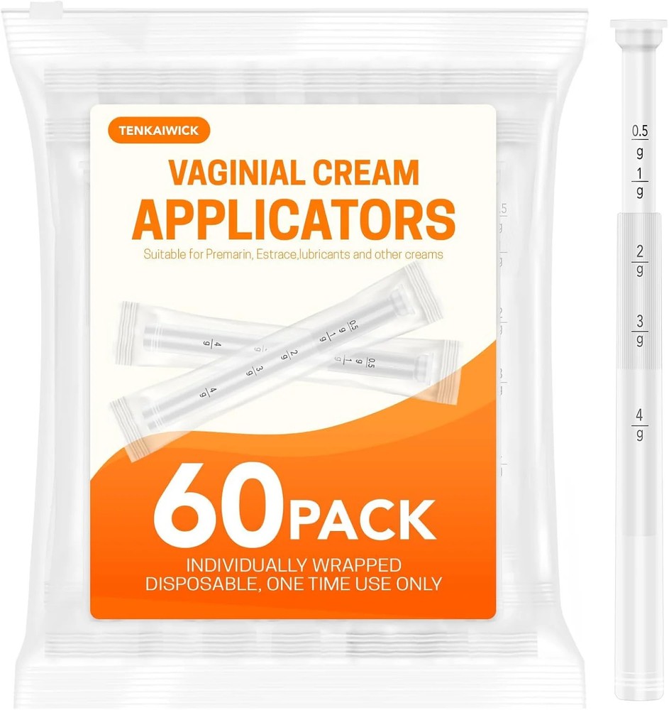 60 Pack Disposable Vaginal Applicators for Lubricants, Creams & Suppositories -