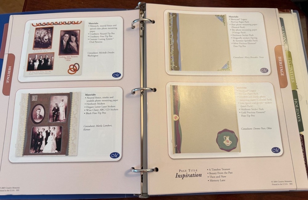 Creative Memories Page Patterns w Page Patterns Organizer Binder Notebook