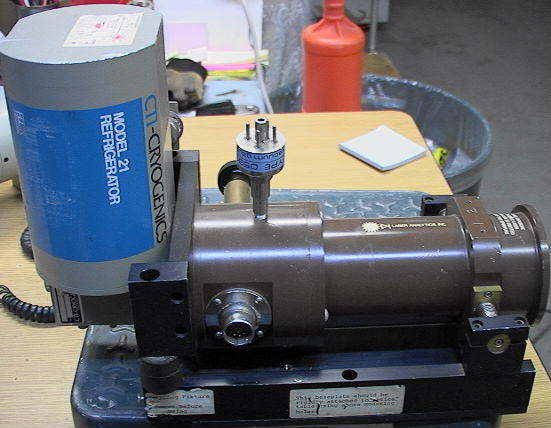 CTI-Cryogenics Model 21 Refrigerator Cold Head & Laser