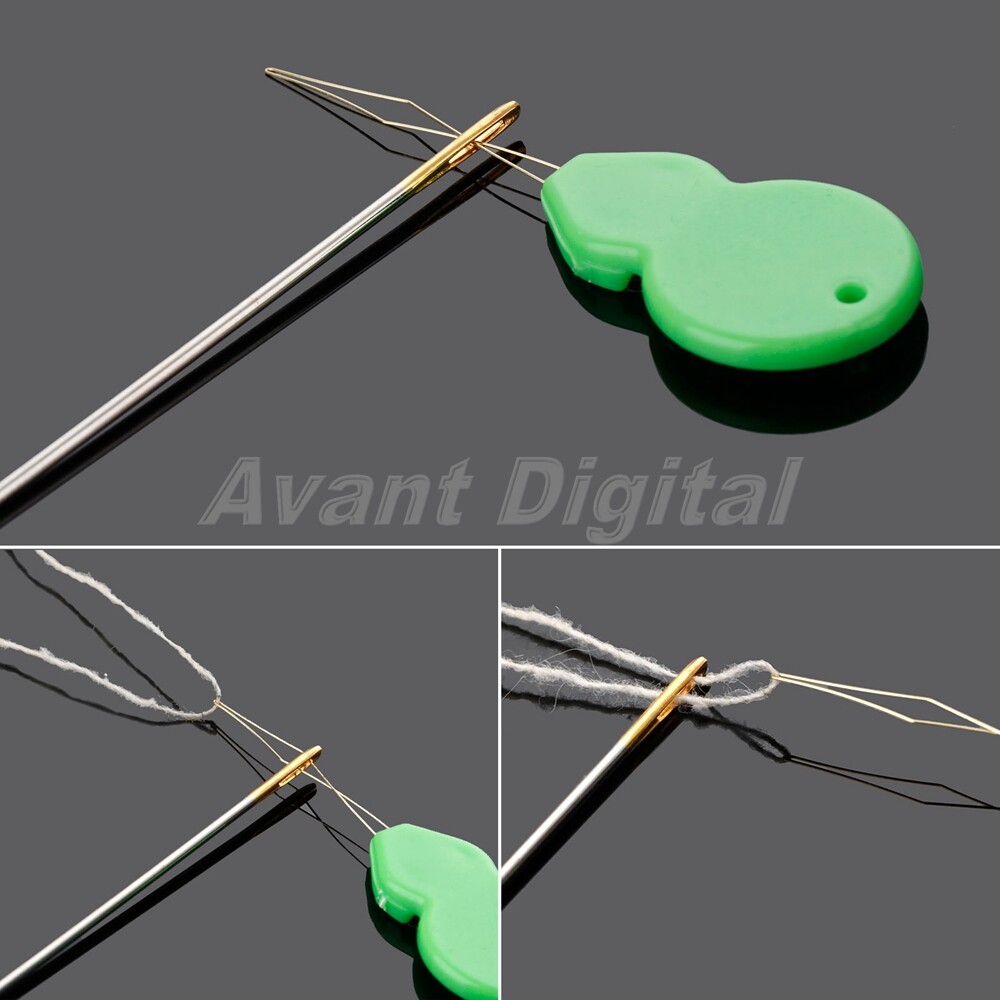 10pcs Thread Guide Knitting Craft Kit Needle Threader Sewing Wire Punch Tools