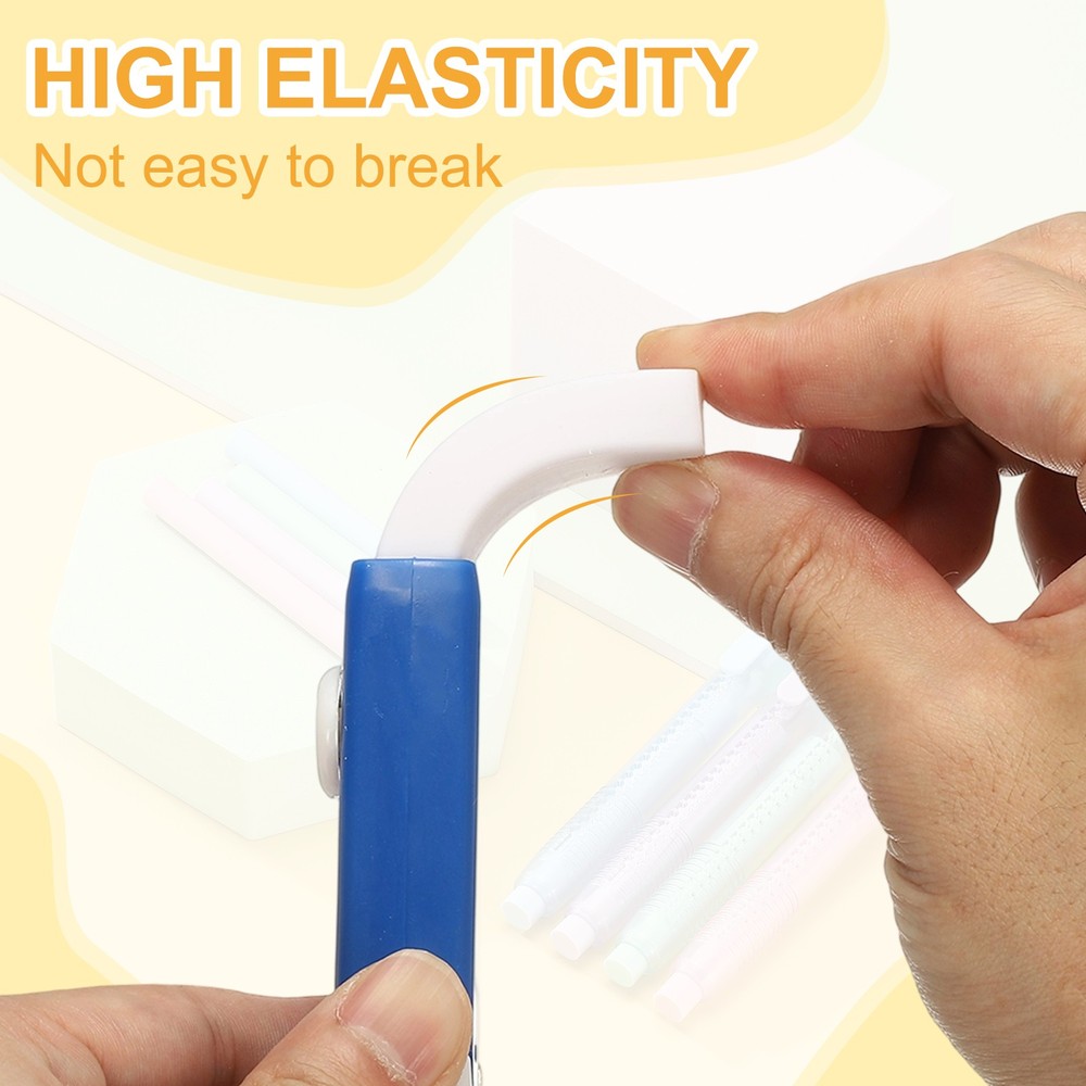 5 Pack Erasers, Pencil Erasers Large Eraser Push Pull Cute Soft, Blue White